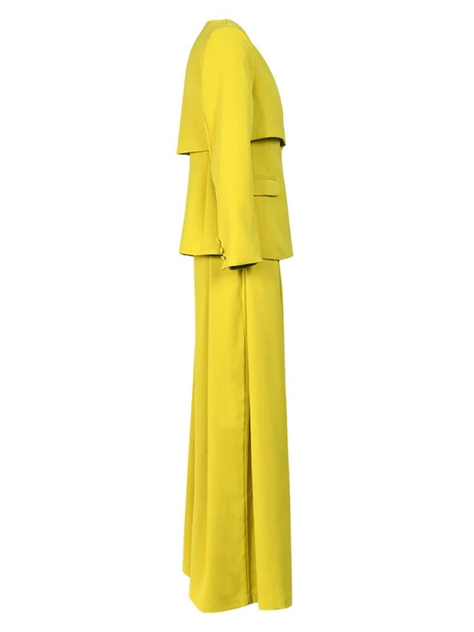 Golden Hour Wide-Leg Suit Set
