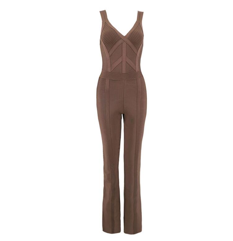 Sleeveless Boot Cut Bandage Jumpsuit