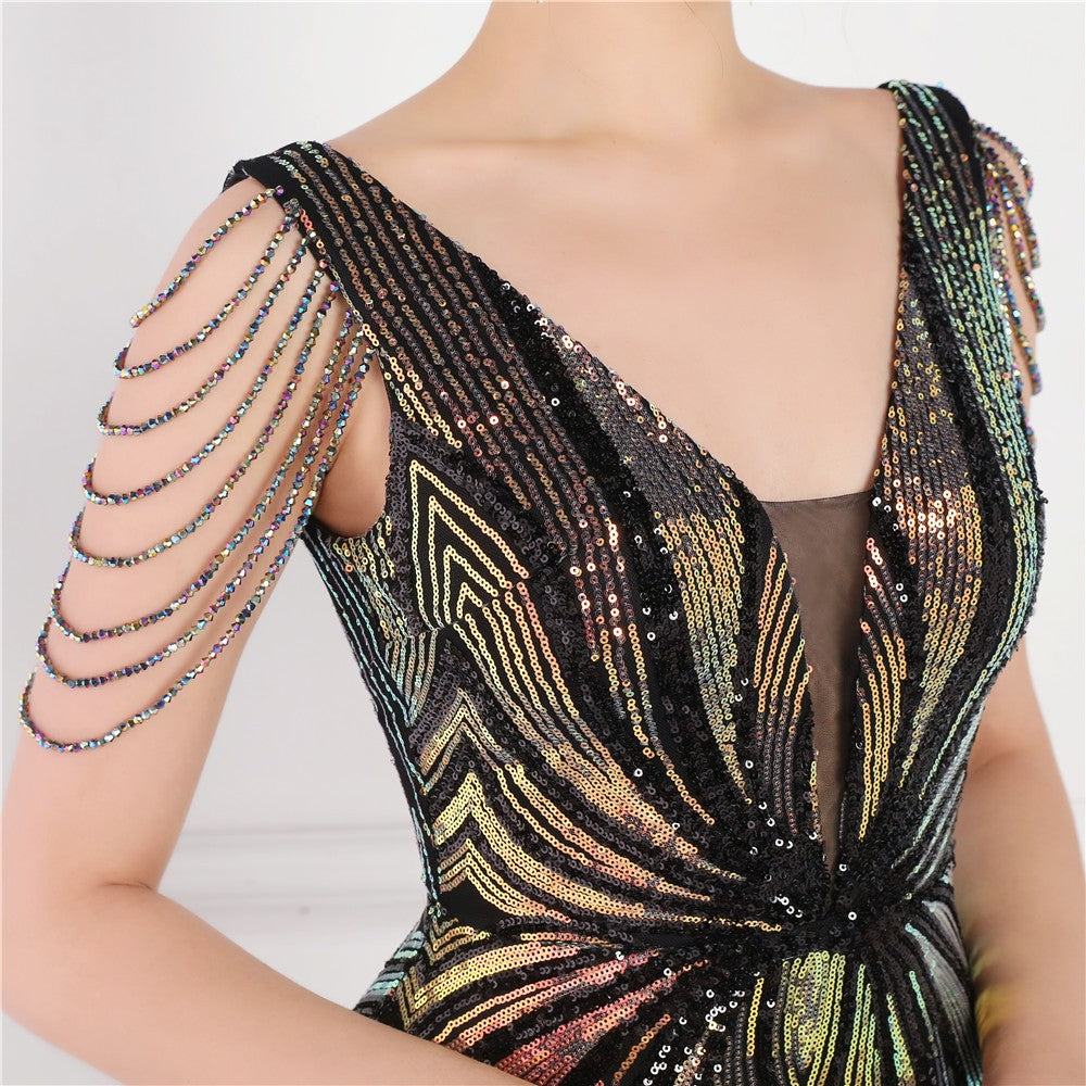 Artisan Beaded Sequin Mermaid Gown