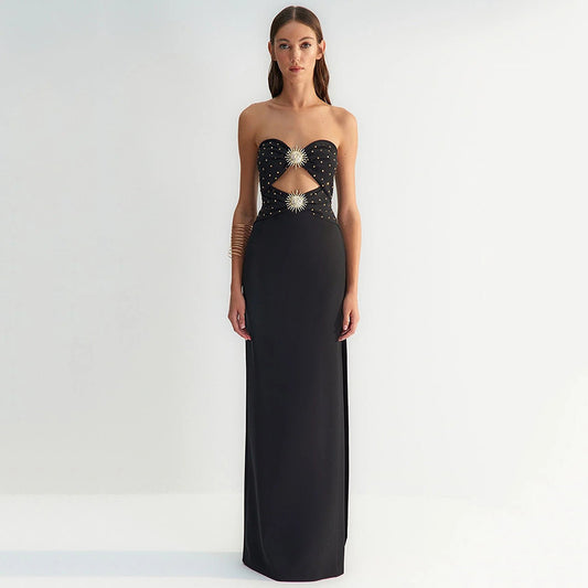 Celestial Sun Rhinestone Bandage Gown
