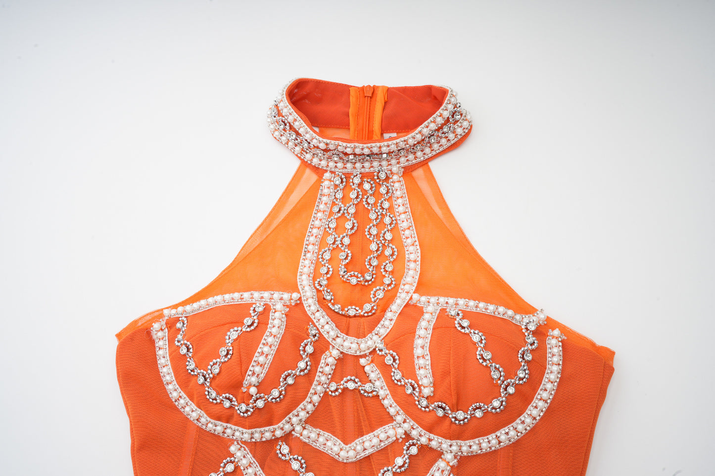 Chandelier Beaded Halter Gown