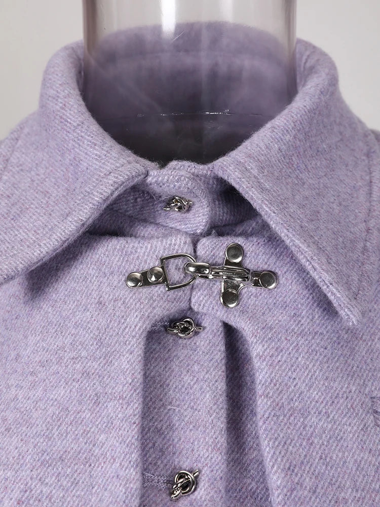 Amethyst Cloud Wool-Blend Parka Coat