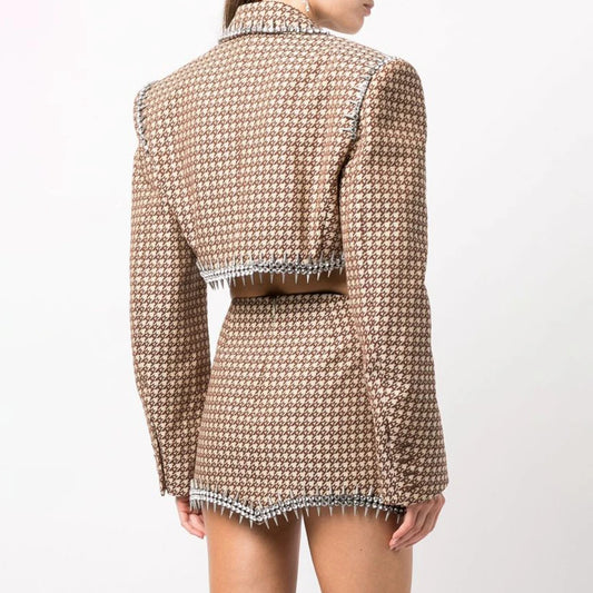 Executive Diamond Blazer & Pencil Skirt Power Set