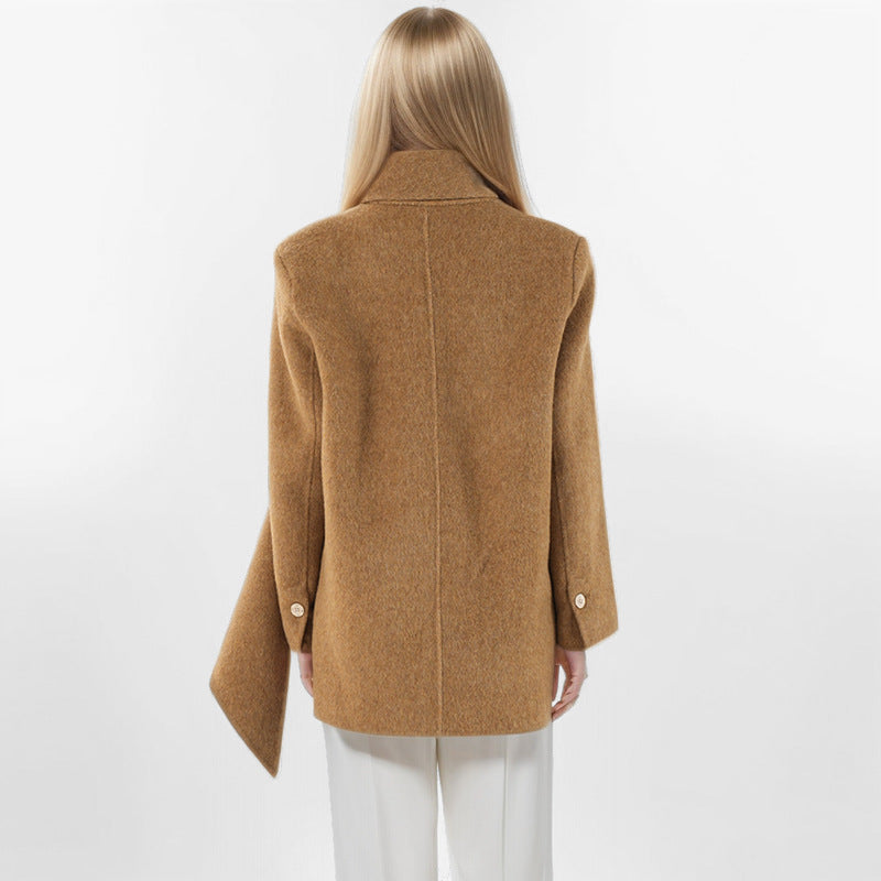 Heritage Shawl-Collar Patchwork Wool Coat