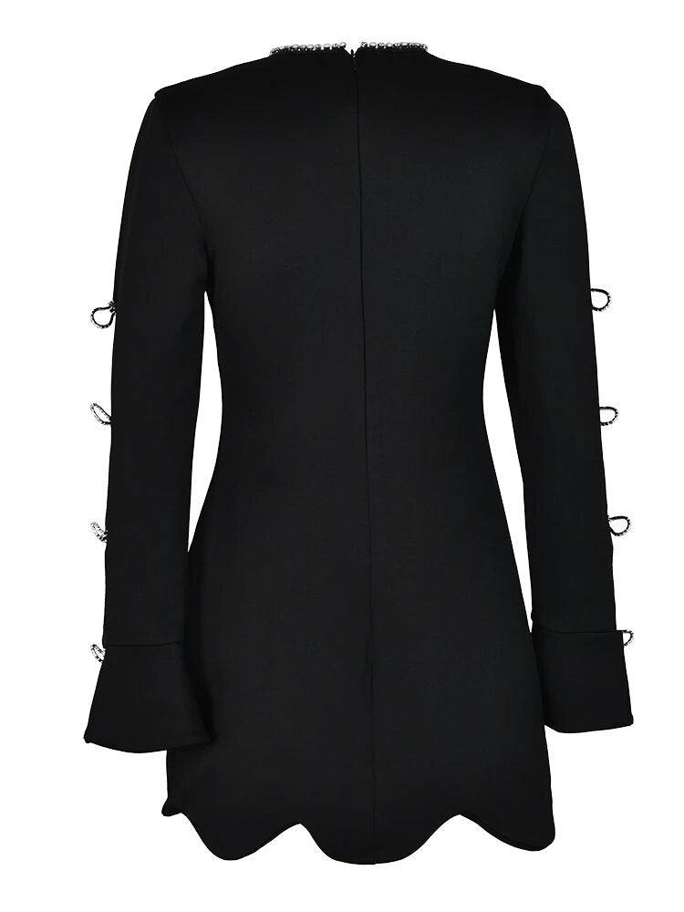Bow Detail Hollow-Out Dress