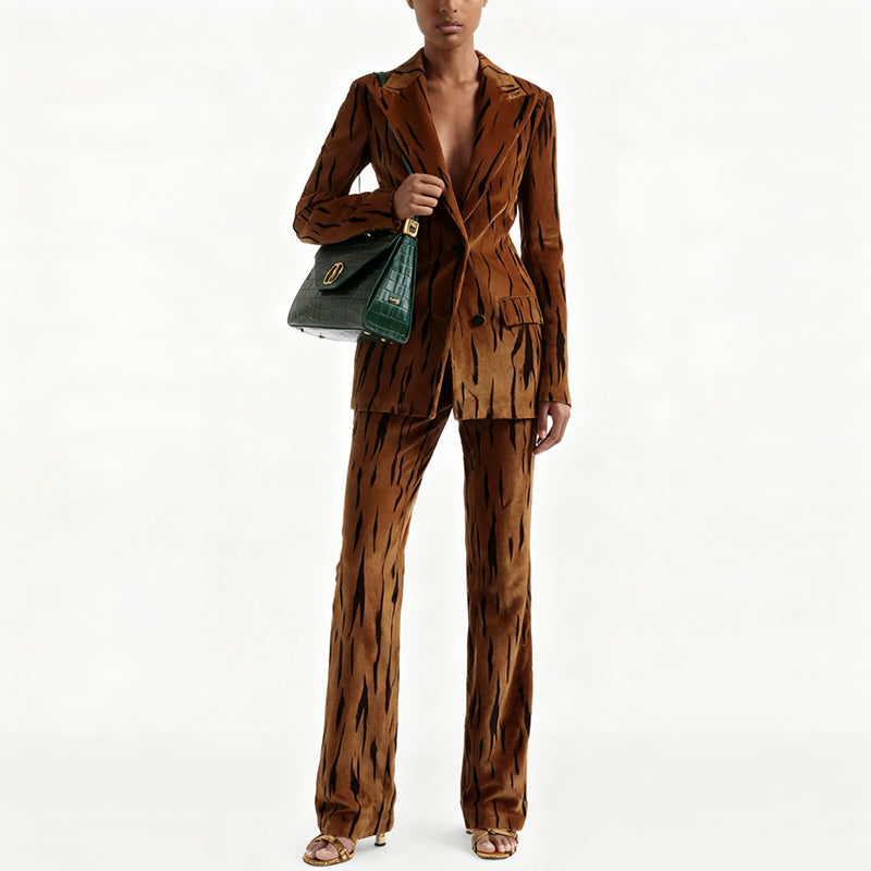 Gilded Tiger Velvet Suit Set