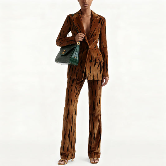 Gilded Tiger Velvet Suit Set