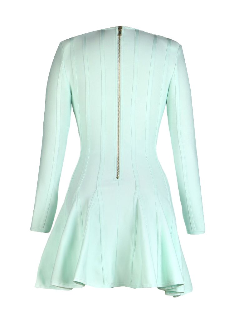 Luxe Icon Mint & Gold Button Bandage Dress