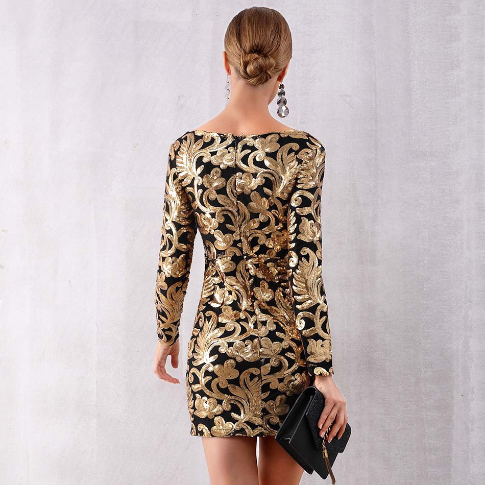 Gilded V Sequin Mini