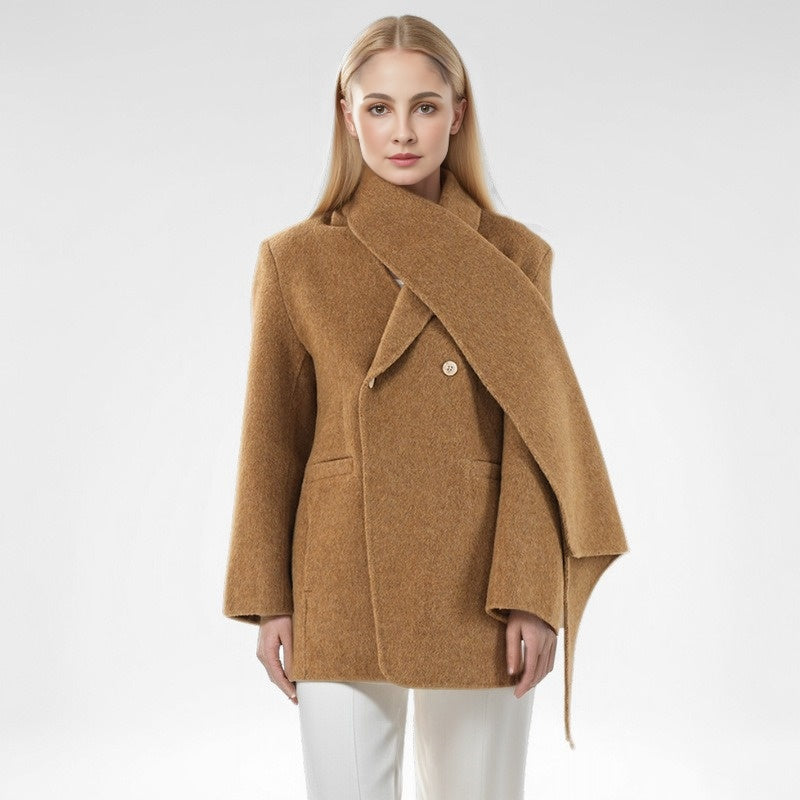 Heritage Shawl-Collar Patchwork Wool Coat