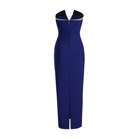 Azure Radiance Strapless Diamond Bandage Gown