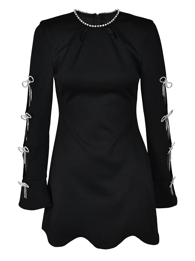 Bow Detail Hollow-Out Dress