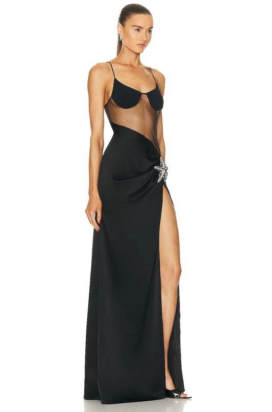 Starfish Mesh Bandage Maxi Dress