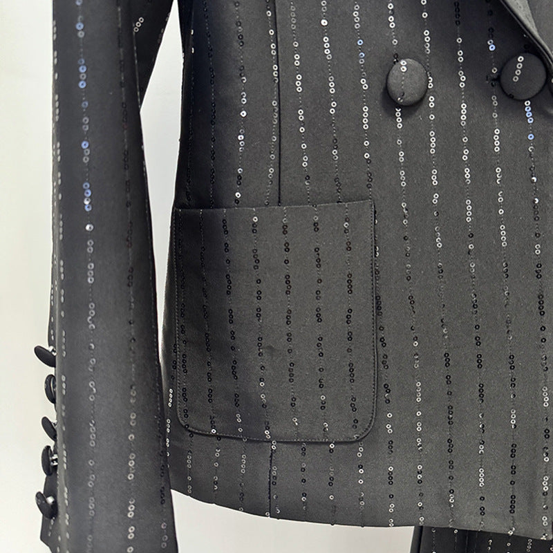 Sequin Beadwork Power Suit Set