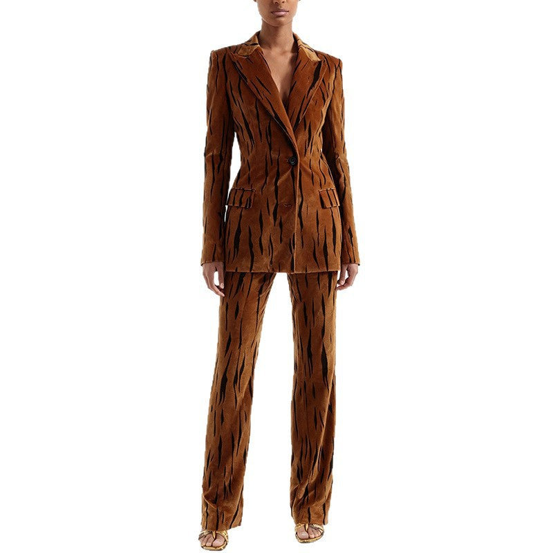 Gilded Tiger Velvet Suit Set