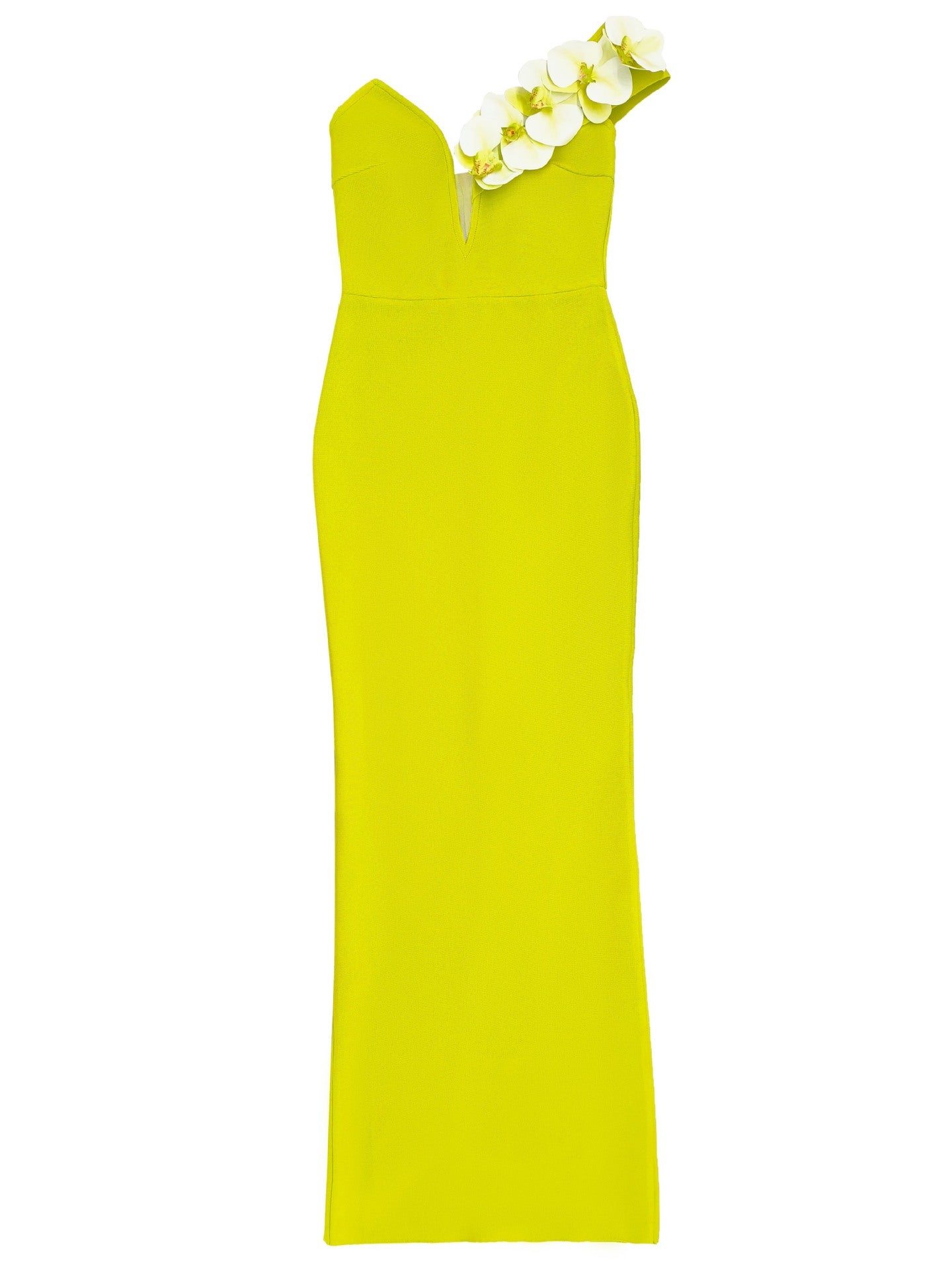 Emerald Bloom One-Shoulder Gown
