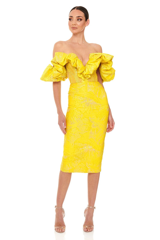 French Garden Sequin Wrap Dress