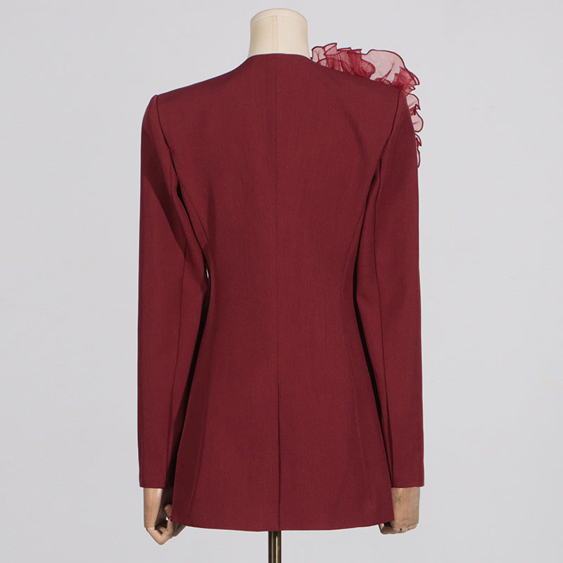 Rosette Mesh Panel Suit Set