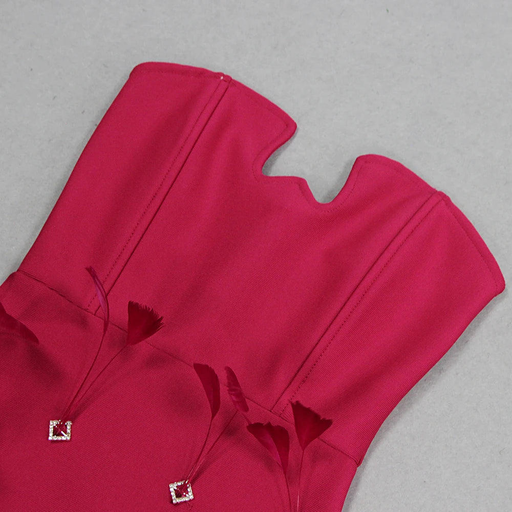 Fuchsia Bloom Feather Dress