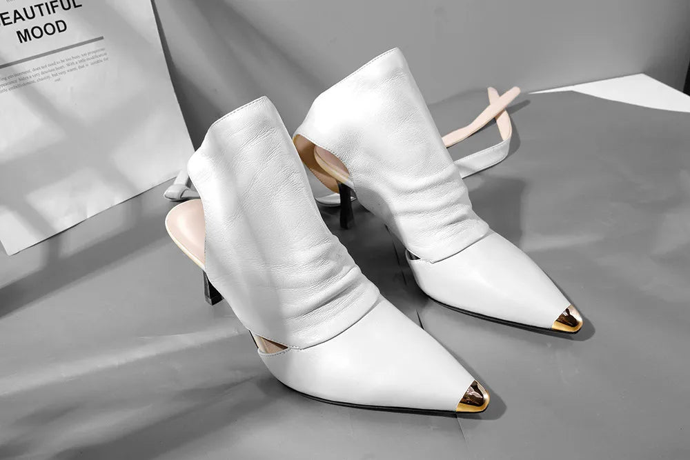 Gilded Lace-Up Pointed Bootie