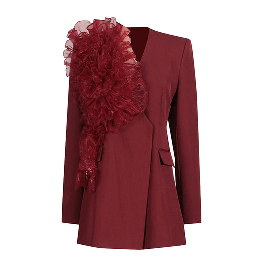 Rosette Mesh Panel Suit Set