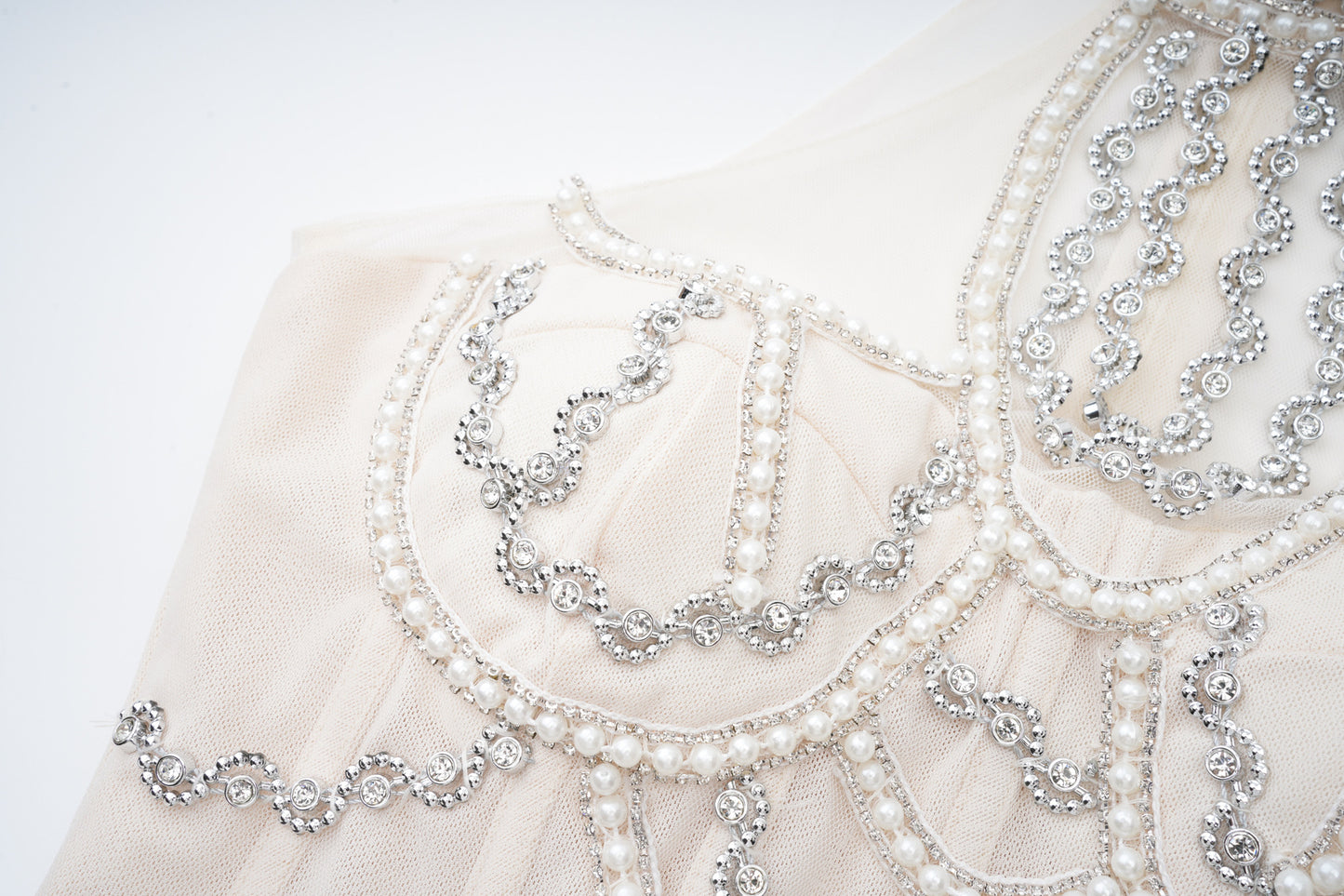 Chandelier Beaded Halter Gown