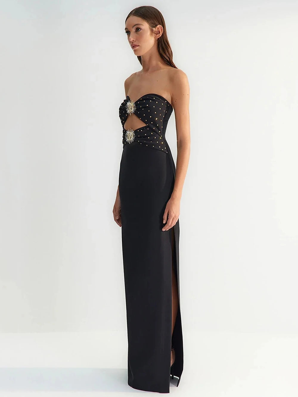 Celestial Sun Rhinestone Bandage Gown