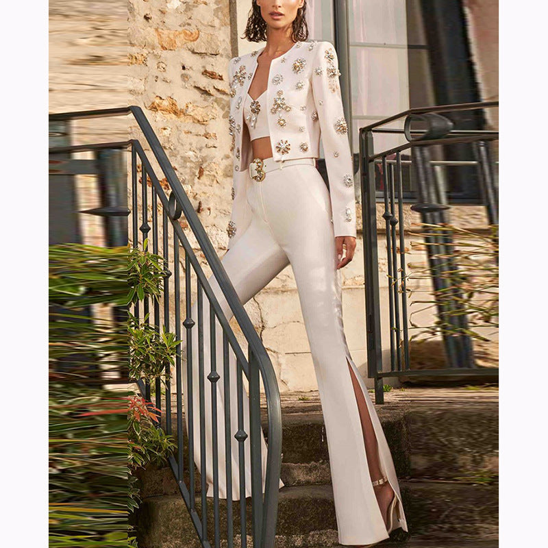 Rhinestone Authority Split-Pant Set (Two Piece)