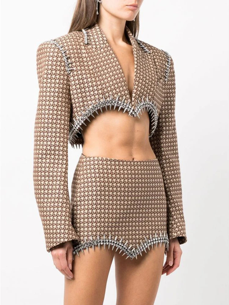 Executive Diamond Blazer & Pencil Skirt Power Set