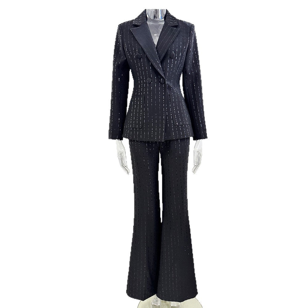 Sequin Beadwork Power Suit Set