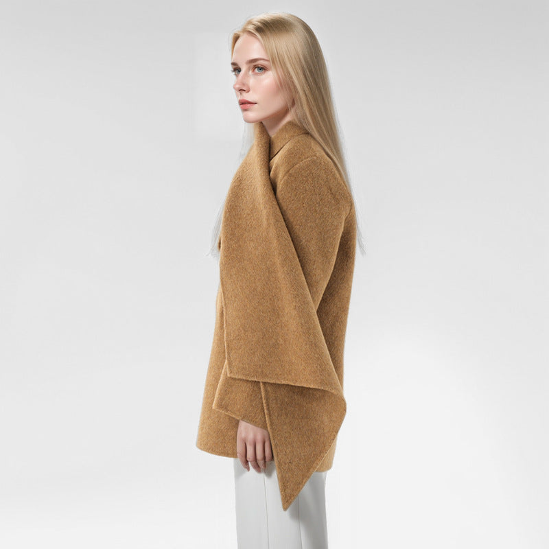 Heritage Shawl-Collar Patchwork Wool Coat