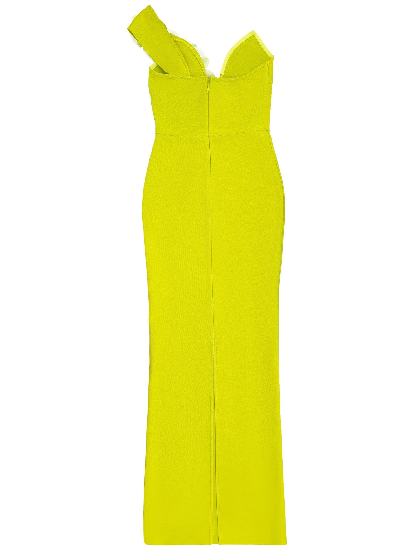 Emerald Bloom One-Shoulder Gown
