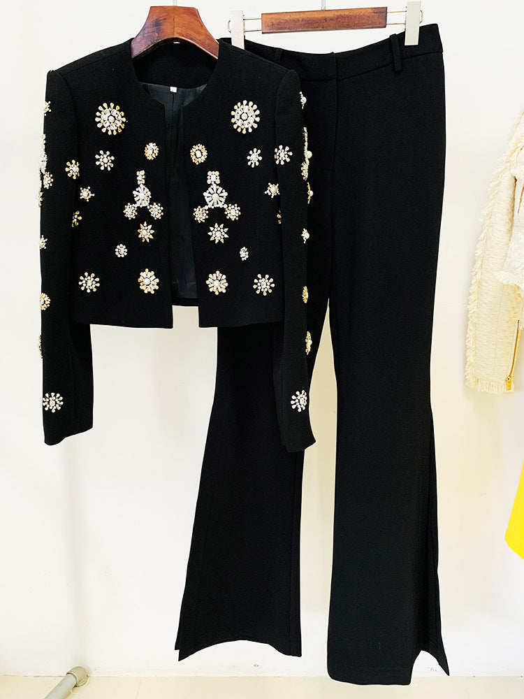 Rhinestone Authority Split-Pant Set (Two Piece)