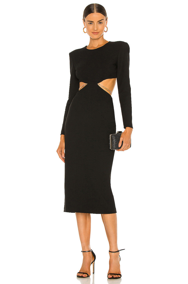 Chainlight Backless Midi Dress