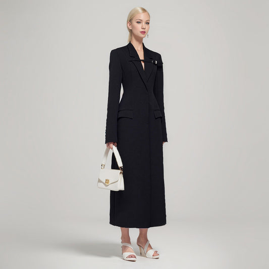 Noir Cinched Trench Coat
