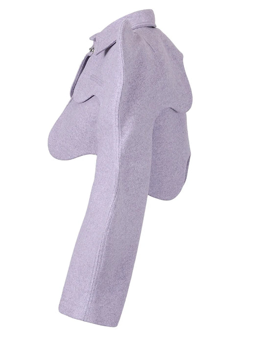 Amethyst Cloud Wool-Blend Parka Coat