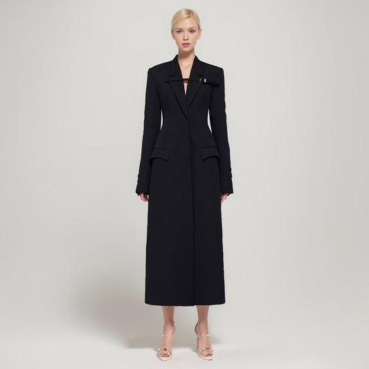 Noir Cinched Trench Coat