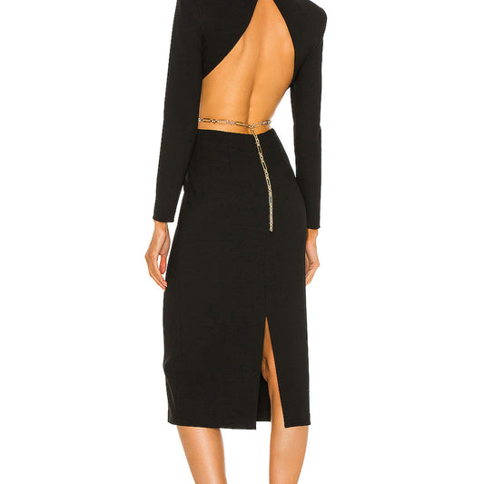 Chainlight Backless Midi Dress