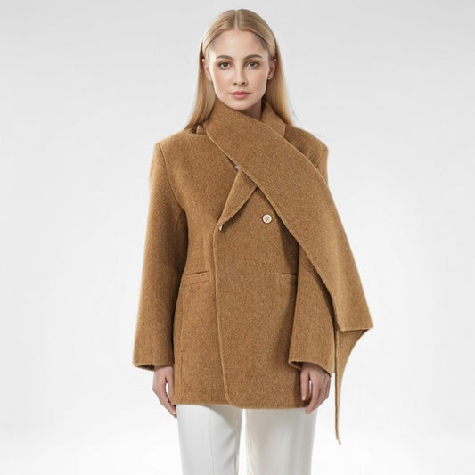 Heritage Shawl-Collar Patchwork Wool Coat