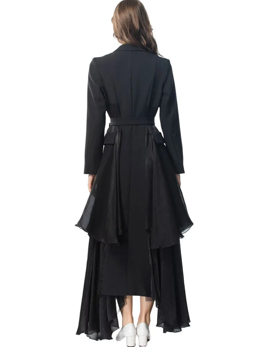 Belted Ruffle Trench Coat