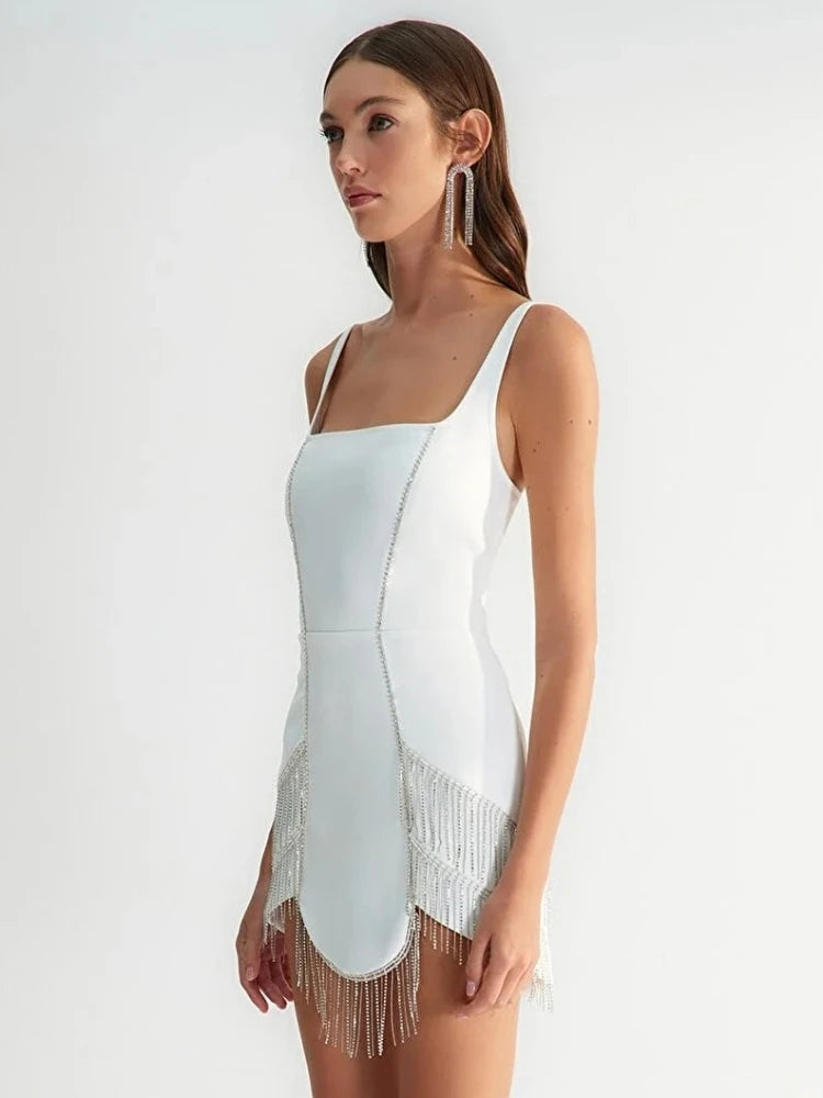 Aurora Diamond Tassel Bandage Mini Dress