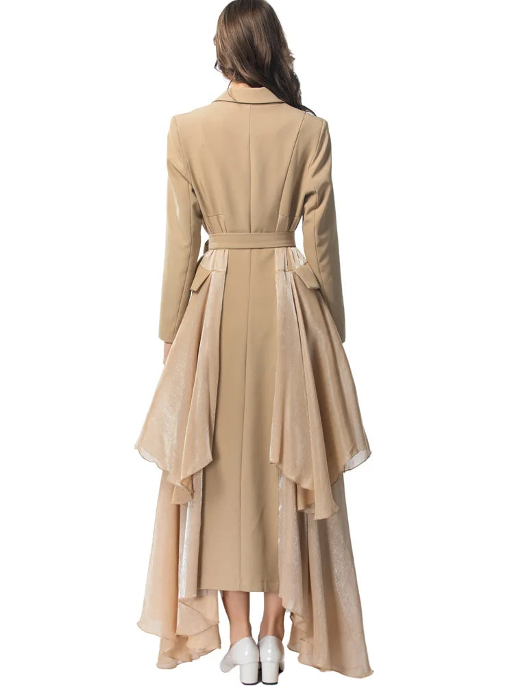 Belted Ruffle Trench Coat