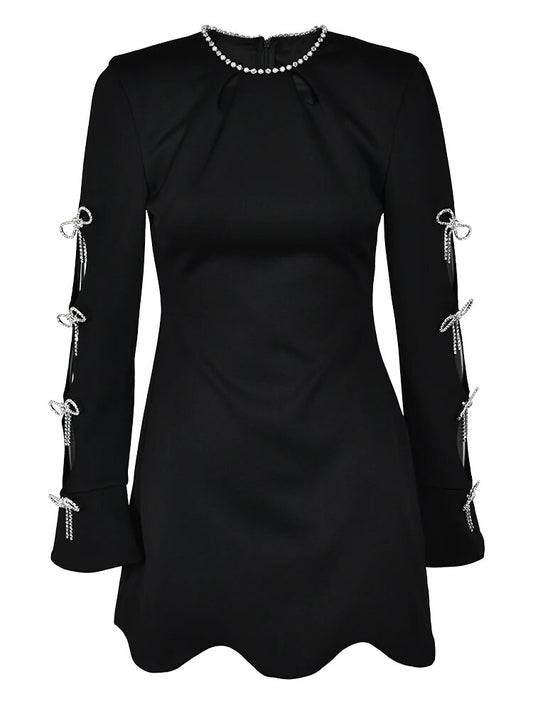 Bow Detail Hollow-Out Dress