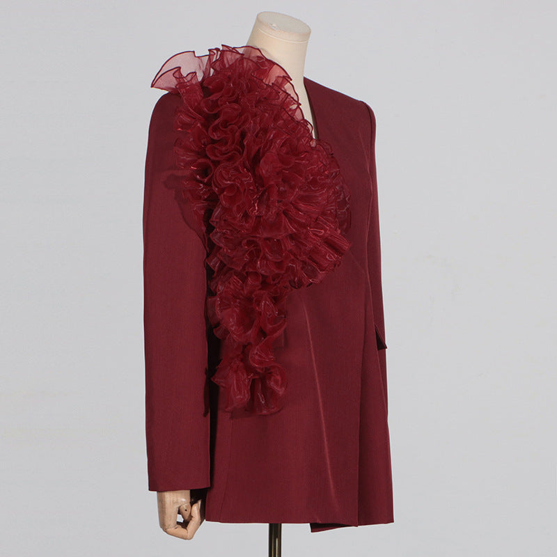 Rosette Mesh Panel Suit Set