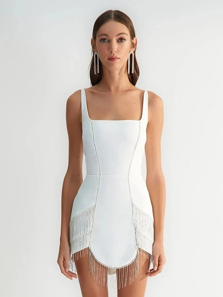 Aurora Diamond Tassel Bandage Mini Dress