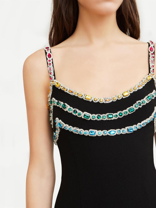 Jeweled Bandage Dress & Shawl Set