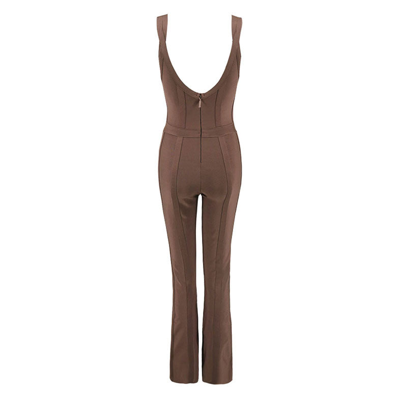 Sleeveless Boot Cut Bandage Jumpsuit