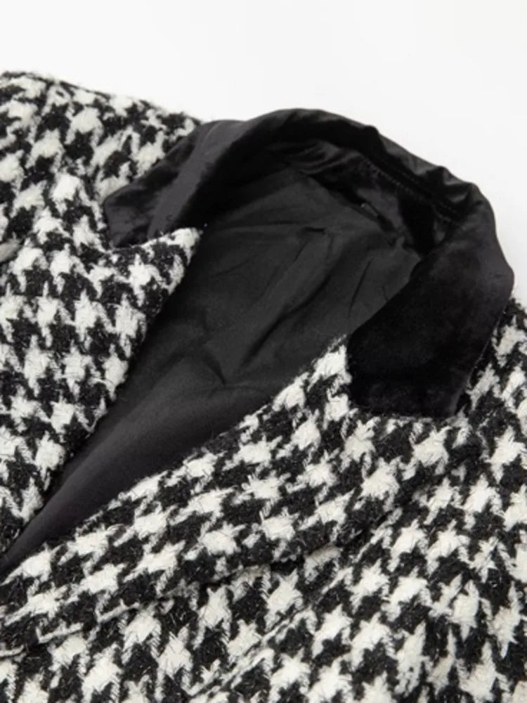 Sequin Plaid Mesh Windbreaker Coat