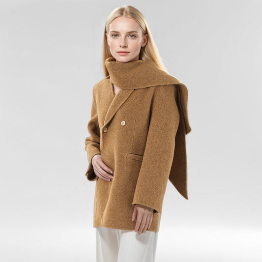 Heritage Shawl-Collar Patchwork Wool Coat