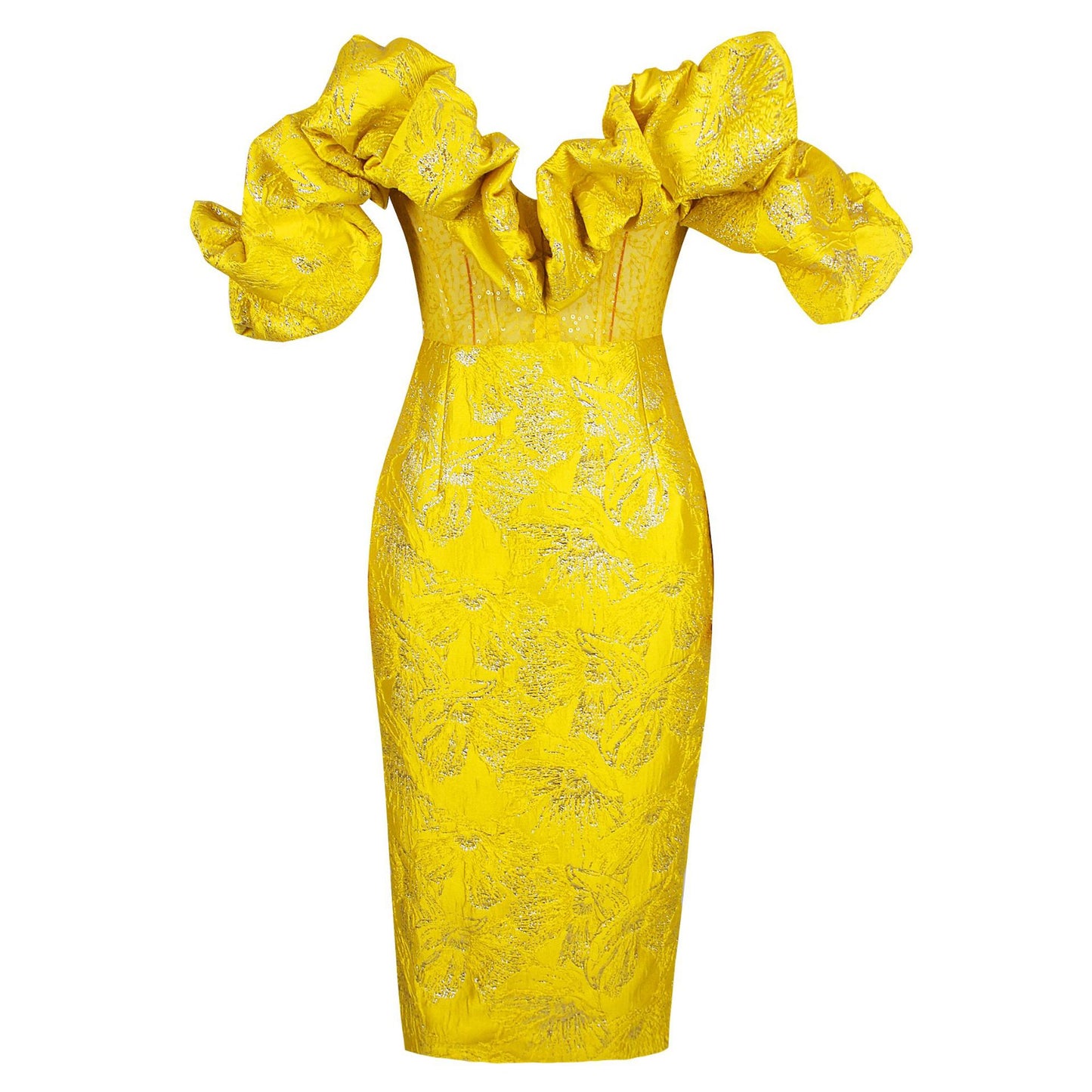 French Garden Sequin Wrap Dress